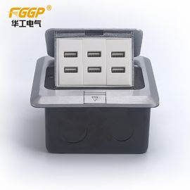 Three Way USB Pop Up Floor Outlet , GCC Pass Floor Plug Socket With USB Charger